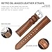 BISONSTRAP Retro Leather Watch Straps for Men, Oil Waxed Calfskin Replacement Band, Quick Release, 18mm, Toffee Brown (Silver Buckle)