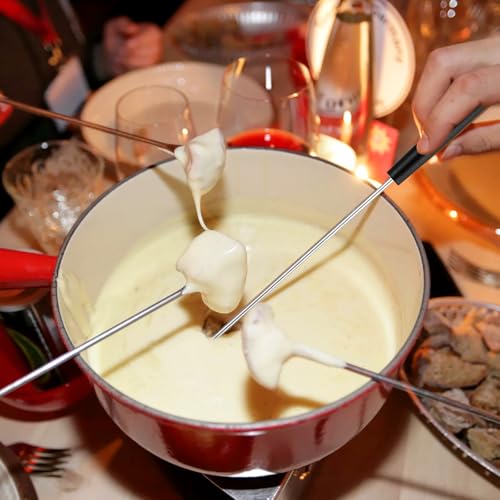 image for Prasacco 8 Pcs Stainless Steel Fondue Forks 10 Inches Fondue Sticks wi