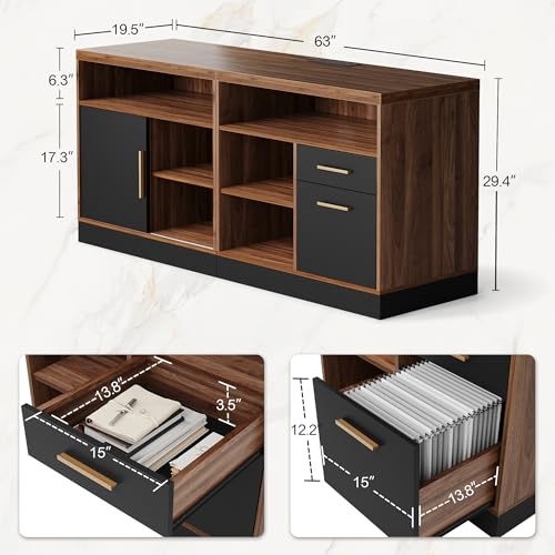 Image of ModernMate 63 inch Lateral File Cabinet with Lock,2-Drawer Home Office Storage