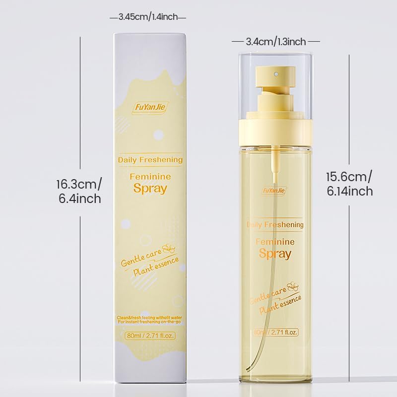 FuYanJie Feminine Spray for Women - pH Balanced Rinse-Free Deodorant with Witch Hazel, Gynecologist-Tested for Odor Control, Travel Size 2.7 fl oz, On-The-Go Freshness - Image 9