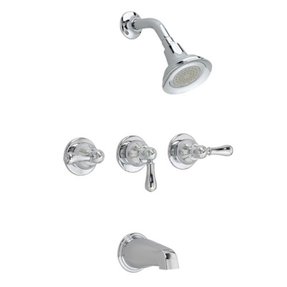 American Standard7225.733.295 Hampton 3-Handle Tub and Shower Set, Satin Nickel