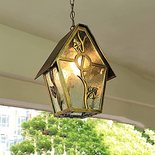 European Style Victoria Balcony Small Hanging Lamp E27 External Corridor Aisle Garden Villa Park Light Glass Lantern Waterproof Outdoor Gallery Pavilion Chandelier
