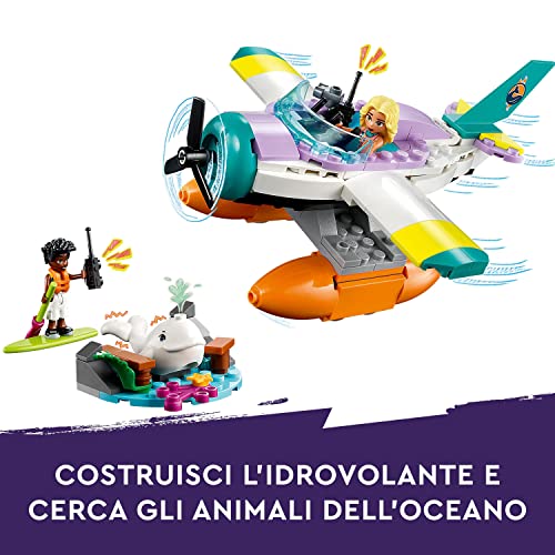 Friends Idrovolante di Salvataggio, Aereo Giocattolo Soccorso Animali con Figura di Balena e Mini Bamboline, Regalo di Compleanno per Bambine, Bambini, Ragazze e Ragazzi dai 6 Anni 41752 - Lego - Immagine 4