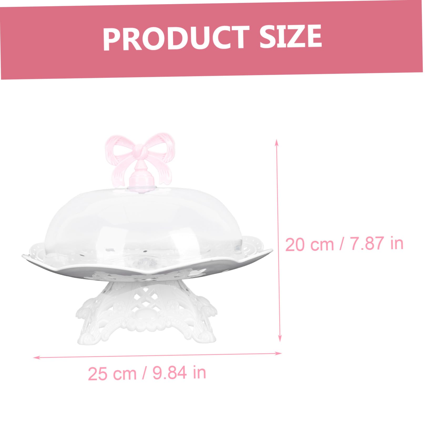 STOBAZA 1 Set Dessert Cake Stand Appetizer Serving Tray Cake Stand and Dome Fruit Decor Cake Stand Holder Cupcake Display Tray Dessert Display Stand Clear Cake Stand Fruit Candy Abs White