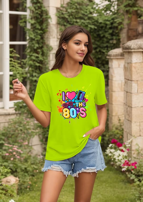80s Shirts for Women I Love The 80s T Shirts 80's Themed Disco Music Top 1980s Party Graphic Tee Casual Outfit2