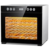 Food Dehydrator, Fruit Dryer Machine with Adjustable Timer & Temperature, 8 Stainless Steel Trays, Quiet Operation, 650W Powerful Dehydrator for Jerky, Fruits, Herbs, Dog Treats