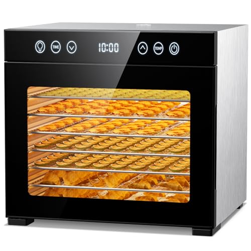 Food Dehydrator, Fruit Dryer Machine with Adjustable Timer & Temperature, 8...