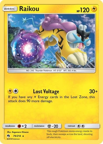 PokemonRaikou 79/214 – Lost Thunder – Rare – Single Card