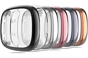 Fitbit Sense 2/ Versa 4 Screen Protector, Soft TPU Plated Case, Edge-to-Edge Coverage