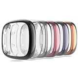 Screen Protector Compatible with Fitbit Sense 2/Versa 4 Case, Soft TPU Plated Case All-Around Protective Screen Full Cover Bumper Compatible for Fitbit Sense 2/Versa 4 Smart Watch