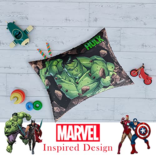 Image of Kuber Industries Marvel Hulk Print Baby Pillow|Polyester Super Soft Kids Pillow for Sleeping & Travel12 x 18 InchPack of 2 (Green)