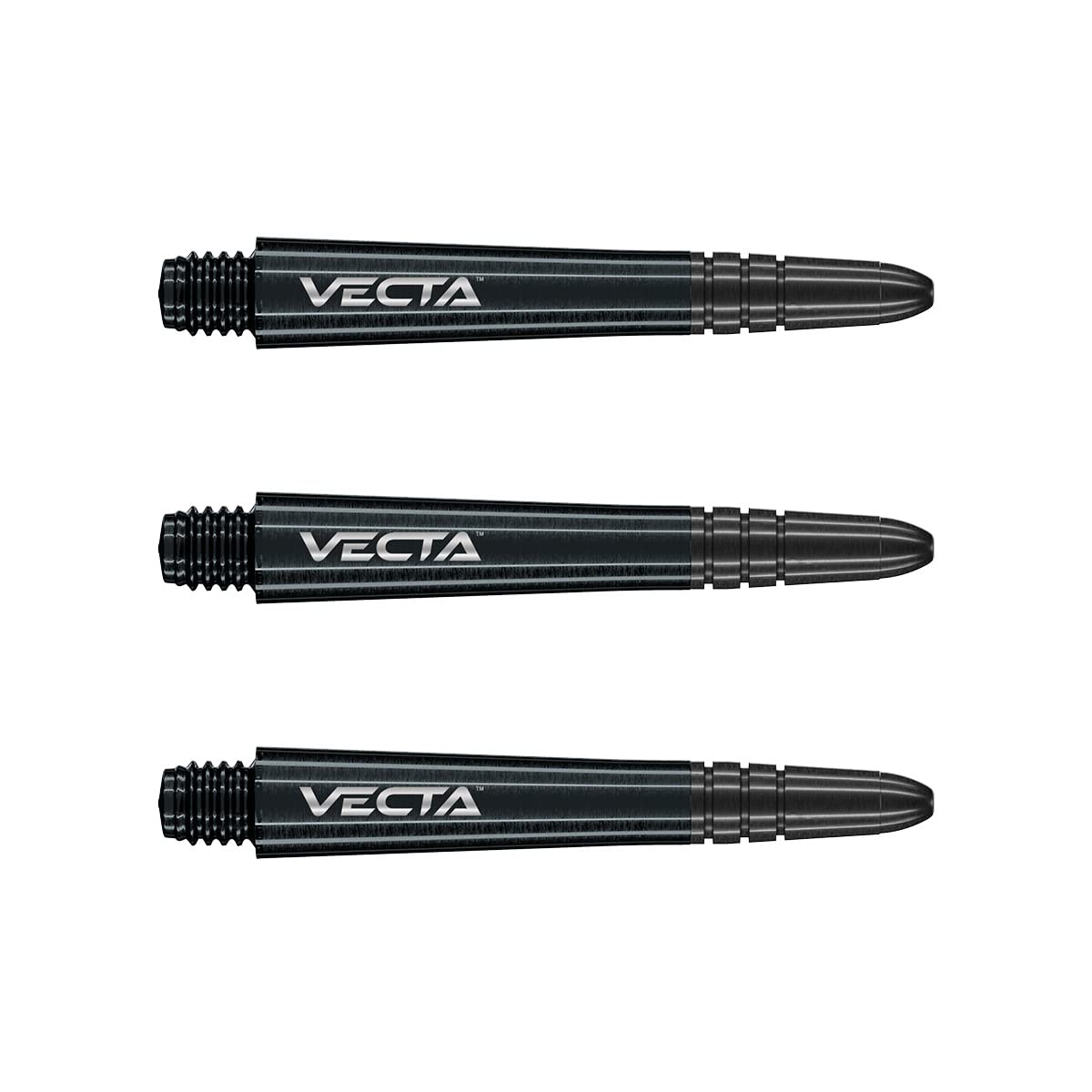 WINMAU Vecta Black Intermediate Polycarbonate Dart Stems (Shafts) - 10 sets per pack (30 dart stems in total) - Image 2