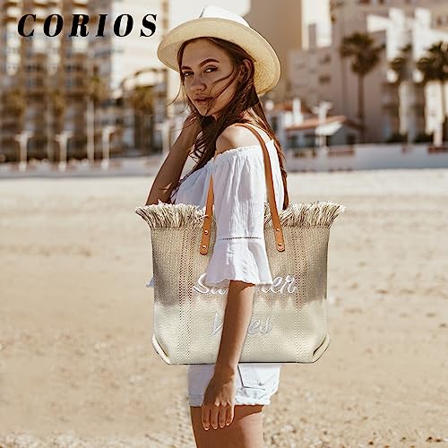 Bolso Tote para mujer estilo bohemio con borlas miniatura 2