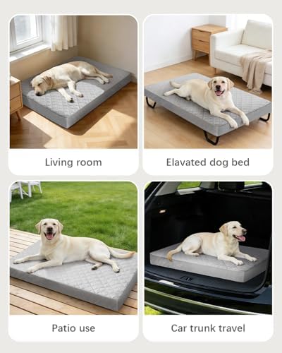 NUPIDA Orthopedic Dog Beds for Extra Large with Washable Cover, 44x32, Grey - 5