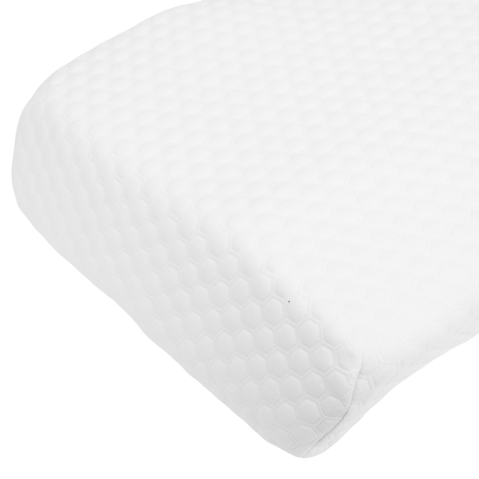 Walfront Poduszka Pod szyję z Pianki Memory, Ergonomiczna Poduszka Szyjna z Regulowanym Podparciem dla Podkładów na Brzuchu z Tyłu, Oddychająca Dzianinowa Osłona do Domu i Podróży (WHITE 52*30*10)