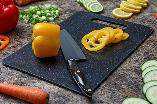 Lily's Home Kitchen Cutting Board (2-Piece Set) With Handles And In Marble Finish | Bpa-Free Plastic, Non-Porous, Dishwasher Safe #TOP1