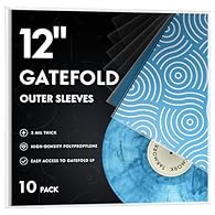 12-INCH Vinyl Record Sleeves: The record outer sleeves have openings on both ends to quickly and easily take out and put in vinyl, improving convenience and efficiency; Gatefold LPs Outer Protective Sleeves: Made of high-density polyethylene material...