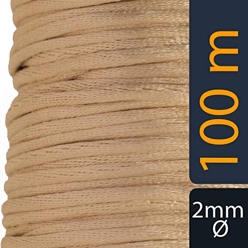 Aranato Satinkordel 100 Meter 2mm Durchmesser viele Farben beige Elfenbein Geschenkband Satinband