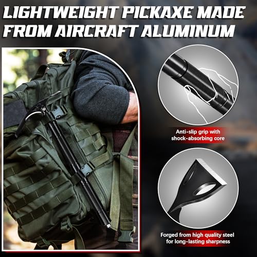 Pico plegable 8 en 1 con hoz y cuchillo de acero inoxidable miniatura 3