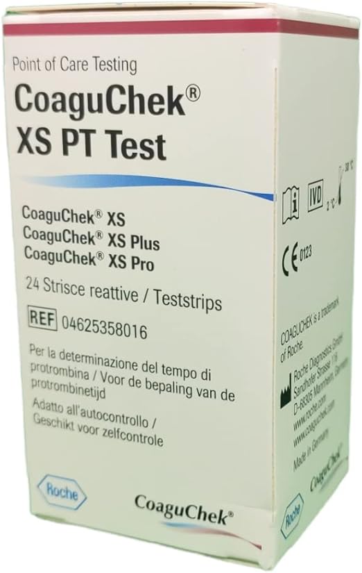 CoaguChek XS PT Test PST 24 Strips for INR Monitoring Amazon.co.uk Health & Personal Care