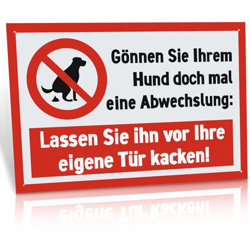 FLEXNOVA 20×30cm Kein Hundeklo Schild Hunde Kacken Verboten, Schild Kein Hundeklo Metall Alu Hundeschild Verbotsschilder Selbstklebend Verbot Hundekot Hundehaufen Hundekacke