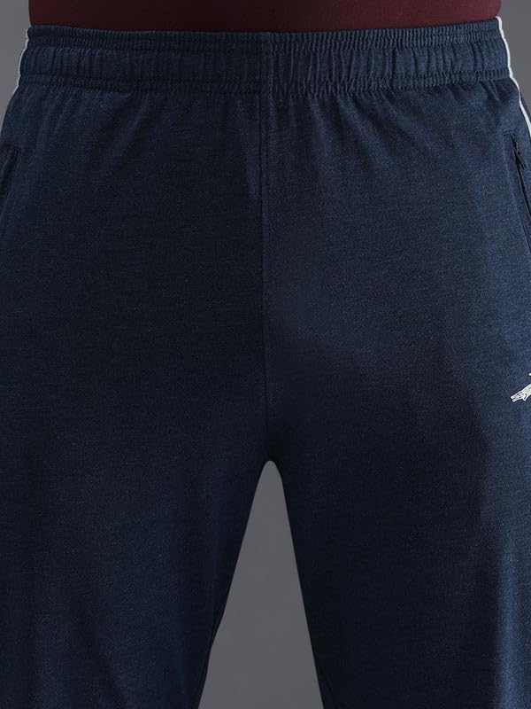 Image of CROCODILE Men Solid Slim Fit Track Pant | Single Jersey Fabric | Drawstring Waist | 3 Pockets