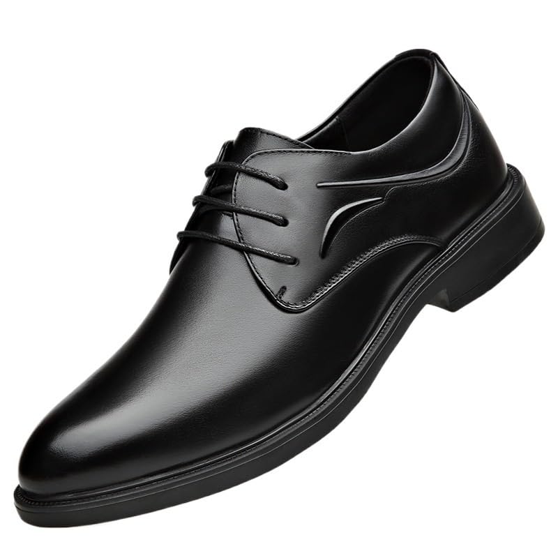 Fashionable Tuxedo Dress Shoes for Men Classic Black Lace-up Formal Leather Shoes Comfortable Anti-Slip Oxford