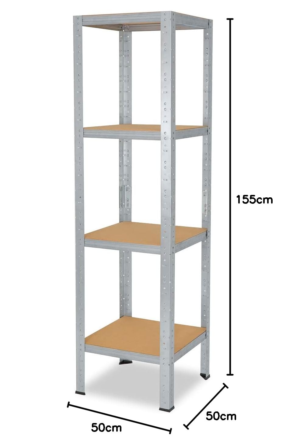 shelfplaza Home 155x50x50 cm Estantería Pesada en galvanizada con 4 baldas y 175 kg de Capacidad de Carga por balda