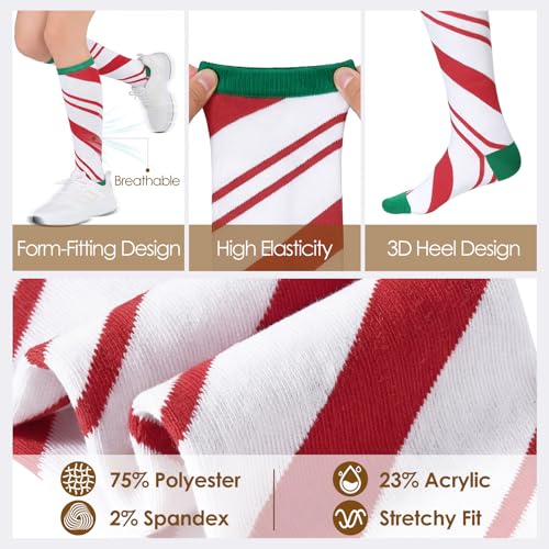Image of American Trends Women's Knee High Socks, Novelty Holiday Printed Tall Tube Socks, Casual & Party Athletic Sports Stockings