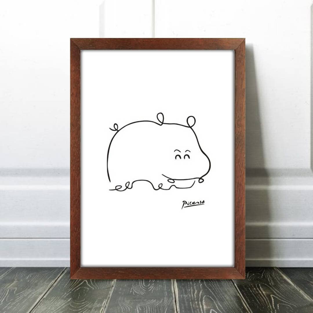 Amazon.co.jp: ポスターaoipro ピカソ カバの絵 (A4サイズ（木目