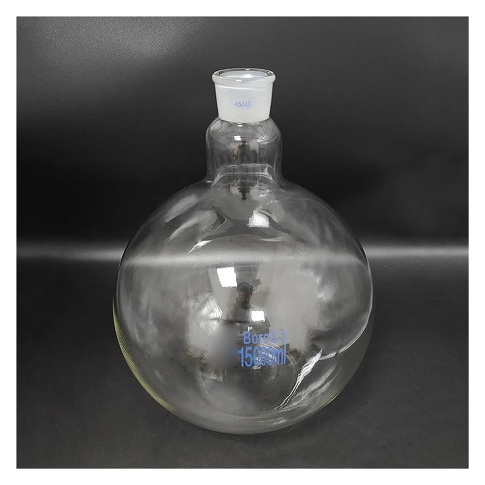 Vetreria da laboratorio Pallone a fondo piatto con bocca da 1000 ml a 50000 ml e giunto 45/40, pallone a collo singolo in vetro borosilicato(3000mL)