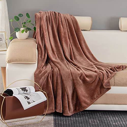 Manta de Forro Polar de Franela para Cama de Felpa, Suave, cálida, acogedora, Ligera, Divertida tamaño Queen, sofá de Microfibra de Doble Cara, sofá, Oficina, Camello, 150 x 200 cm Cover