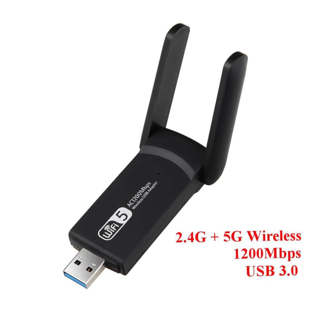 Adapter USB WiFi 2.4G + 5.8G 1200Mbps Dwuzakresowy bezprzewodowy adapter anteny internetowej Dongle Karta sieciowa/200