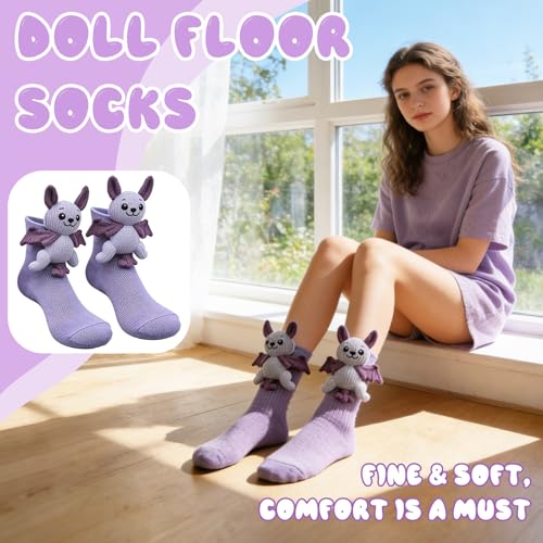 Image of 3D Knit Animal Socks,Cute Hug Hug Socks with Funny Animal Design,Non-Slip Animal Feet Socks for Women Gifts
