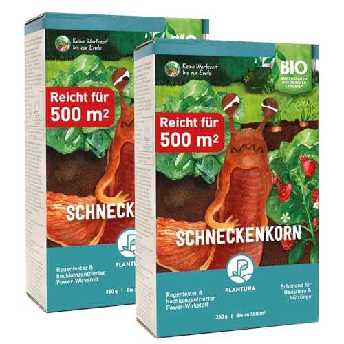 Plantura Bio-Schneckenkorn, regenfester Power-Wirkstoff, hochwirksame Schneckenbekämpfung an Obst Gemüse & Zierpflanzen, schonend für Haustiere, Vorteilspack: 700 g für 1000 m²