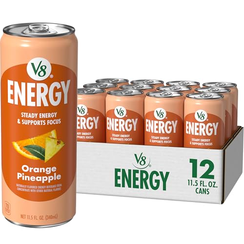 Image of V8 Energy Orange Pineapple Energy Drink, 11.5 fl oz Can (12 Pack)