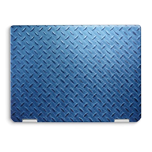 Image of MightySkins Carbon Fiber Skin Compatible with HP Spectre x360 14 inch (2022) Full Wrap Kit - Blue Gridiron | Protective, Durable Textured Carbon Fiber Finish | Easy to Apply | Made in The USA