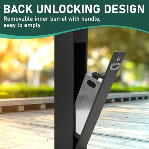 mosegor 1,2 m freistehender Müllbehälter für den Außenbereich aus Edelstahl Vertikaler freistehender Mülleimer mit Schlüssel, Abfallbehälter für den Innenbereich im Freien, Pub Hotel Restaurant Garten