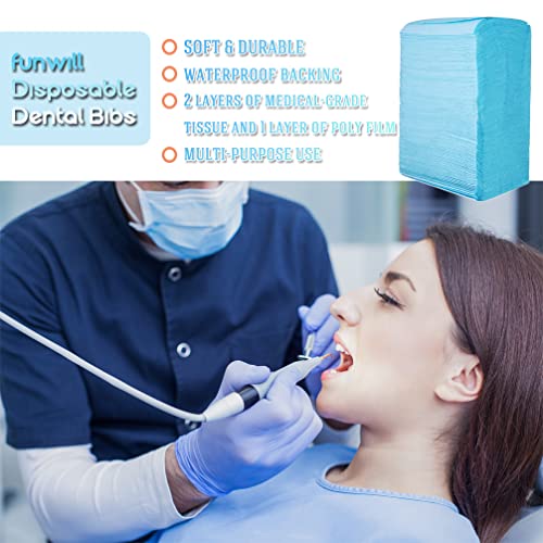 Funwill FUNWILL26-BD Blue Dental Bibs Disposable thumb #1