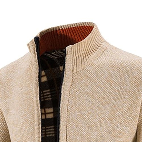 JEShifangjiusu Men's Blend Cardigan Sweaters Full Zip Up Stand Collar Knitwear Slim Fit Casual Knitted Sweater with Pockets4
