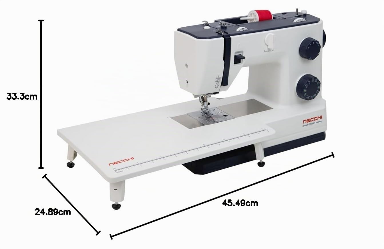 Necchi Q132A - Macchina da cucire con infilatrice automatica dell'ago, 32 punti, prestazioni a elevata resistenza