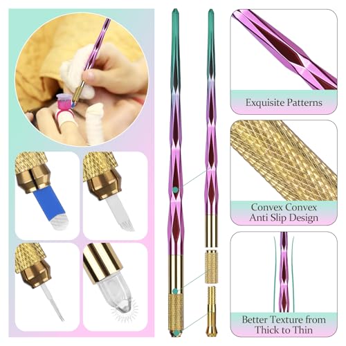 ATOMUS Microblading Pen Kit Complete Semi Permanent Eyebrow Pen kit Tool for Professional Tattoo Eyebrow Manual Pen 18U 5RS Eyebrow Microblades Tattoo Supplies - Image 3