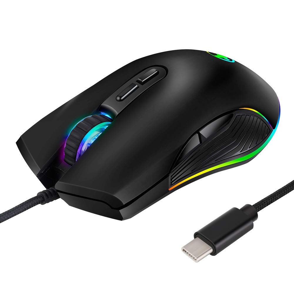 Amazon | AC USB CマウスタイプC人間工学に基づいた有線マウスR 