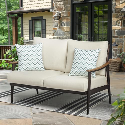 NATURAL EXPRESSIONS Patio Loveseat Sofa Outdoor Furniture Metal Chair...