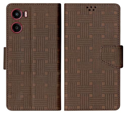 Image of SBMS Flip Cover for Motorola Moto G05 Back Cover Case with Magnatic Closure | Inbuilt Stand | Card & Money Pocket (Mat Brown)