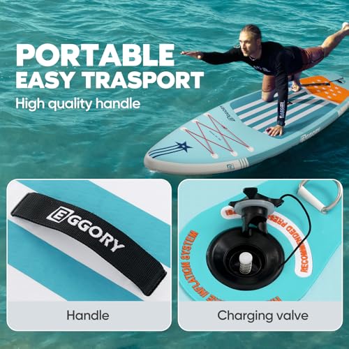 Image of Inflatable Paddle Board, Stand Up Paddle Board | Stable Design with Non-Slip Comfort Deck, Portable Travel Paddle Board