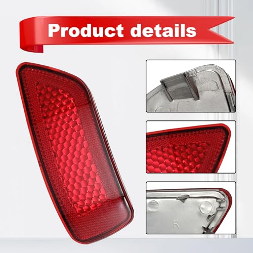 Image of Pleoos Rear Bumper Reflector Light Lamp 2Pcs, Left & Right Side Trim Compatible with Grand Cherokee 2011-2021 Journey 2011-2020 Compass 2011-2017, Replaces 57010720AC 57010721AC