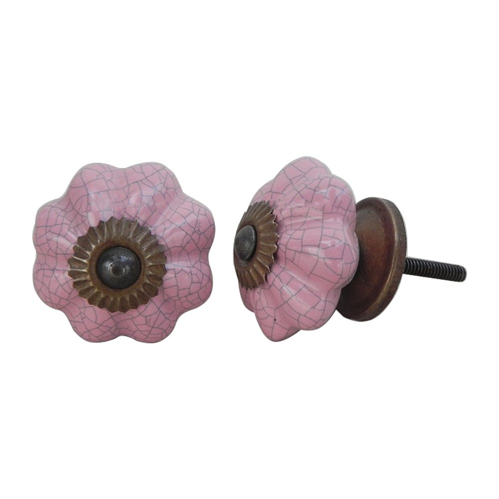 IndianShelf 8 Pack Pink Pumpkin Crackle Ceramic Drawer Knobs for Kitchen Cabinet Knobs Door Decorative Dresser Pulls Luxury Elegant (B07RFMBGJC) Amazon Price History, Amazon Price Tracker