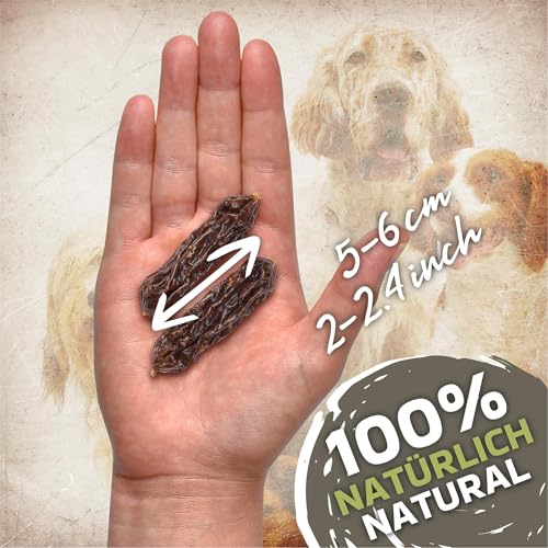 Beef Sausage Hundesnacks 1kg (ca. 110-115 Stück) | luftgetrocknete Kausnacks | Eiweißreich & getreidefrei | Fettarm | Hypoallergener Snack für alle Hunderassen