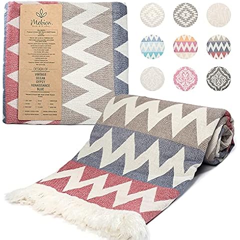 Turkish Towels Beach Towels Oversized (35”x67”) Beach Towels for Adults Quick Dry and Sand Free Beach Towel Beach Blanket 100% Cotton Turkish Towel - Zig Zag Design Cover